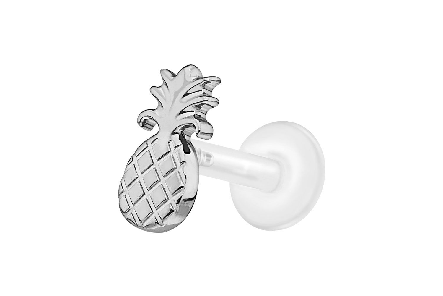 PTFE Labret Piercing mit Innengewinde + Titan-Aufsatz ANANAS